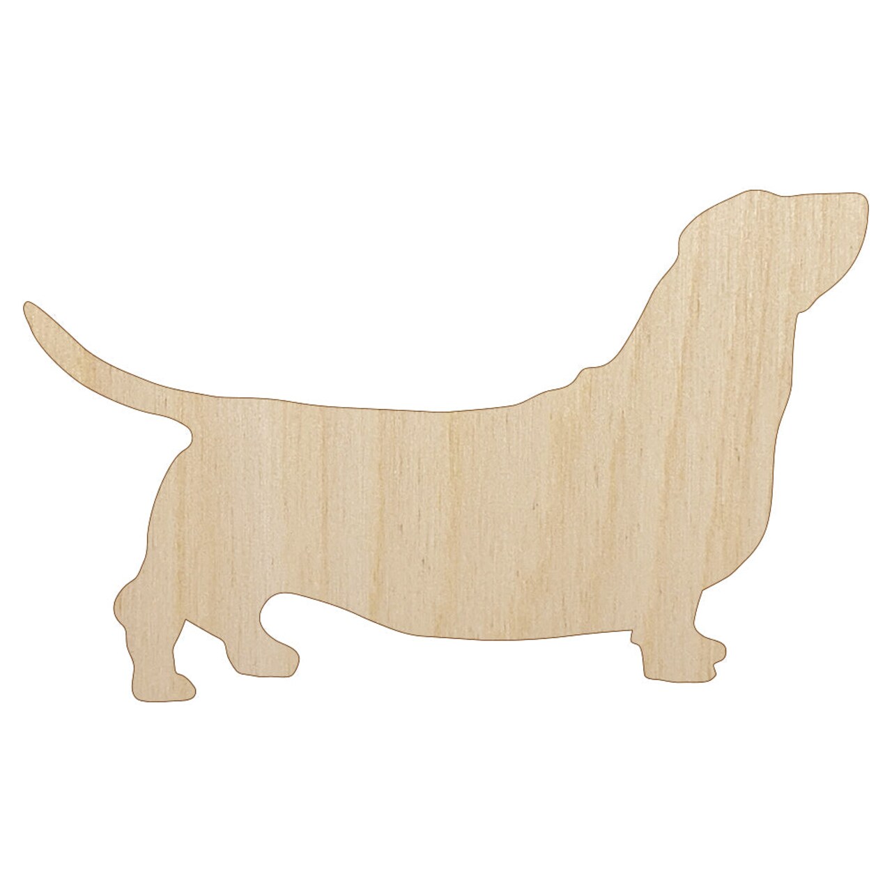 Basset Hound Dog Solid Unfinished Wood Shape Piece Cutout for DIY Craft Projects